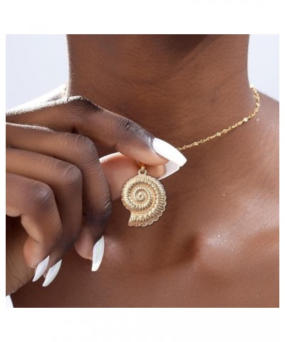 Shell Necklace Stainless Steel Seashell Conch Necklace for Women Girls Big $6.04 Necklaces