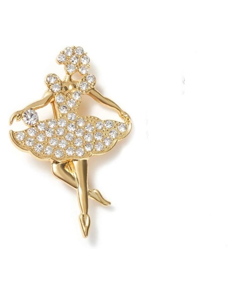 Faux Rhinestone Pearl Brooches,Cute Dancing Ballet Girl Dancer Crystal Bling Brooches for Women,Women's Wedding Brooch pin(A,...