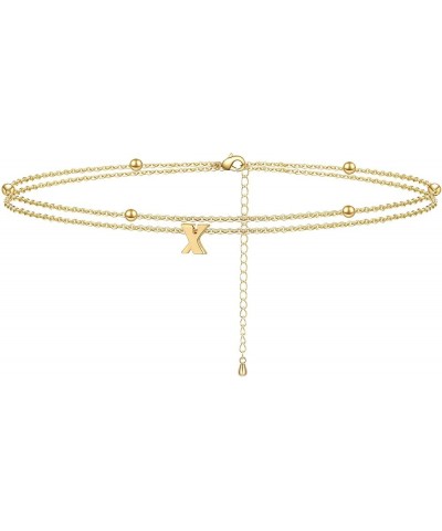 Initial Ankle Bracelets for Women Layered Letter Anklet for Women 14K Gold Plated X $9.34 Anklets