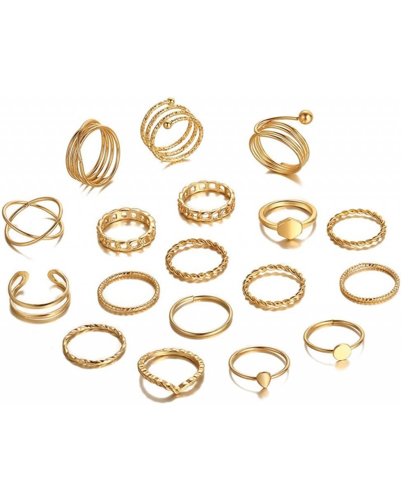 75 Pcs Gold Vintage Knuckle Rings Set for Women Girls,Stackable Rings Boho Joint Finger Midi Rings Hollow Carved Crystal Stac...