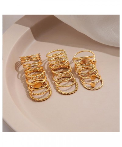 75 Pcs Gold Vintage Knuckle Rings Set for Women Girls,Stackable Rings Boho Joint Finger Midi Rings Hollow Carved Crystal Stac...