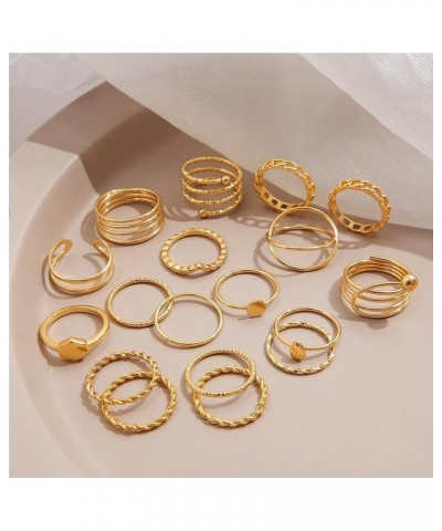 75 Pcs Gold Vintage Knuckle Rings Set for Women Girls,Stackable Rings Boho Joint Finger Midi Rings Hollow Carved Crystal Stac...