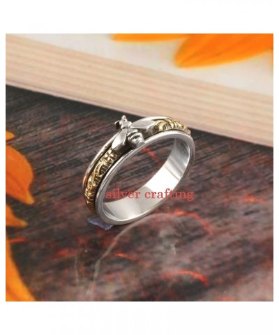 Fly bee Spinner ring Honey Bee Ring Yellow Spinning Band Fidget Spin Ring 925 Sterling Silver Ring Jewelry Bee Spinner $14.83...