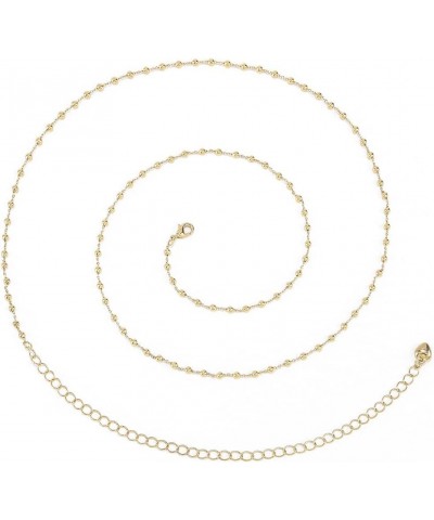 14K Waist Chain Gold Belly Chain Bikini Body Chain Jewelry Accesories for Women and Girls Satellite beads 31.5+7.8inch $10.19...