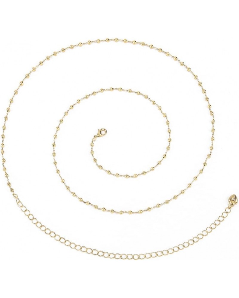 14K Waist Chain Gold Belly Chain Bikini Body Chain Jewelry Accesories for Women and Girls Satellite beads 31.5+7.8inch $10.19...