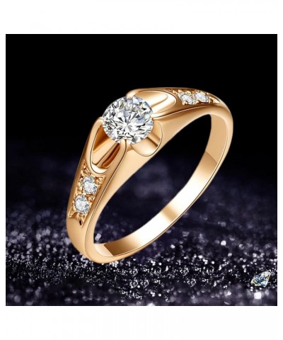 Women Ring Delicate Shiny Copper Rhinestone Embedded Wedding Ring for Party finger rings for women US 7 Silver $2.99 Rings