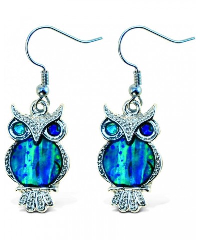 Owl Dangle Post Fish Hook Earrings $7.79 Earrings