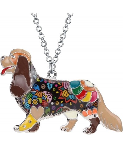 Dog Collection BRACKEN our Cavalier King Charles Spaniel Alloy Enamel Pendant Necklace Brown $8.50 Necklaces