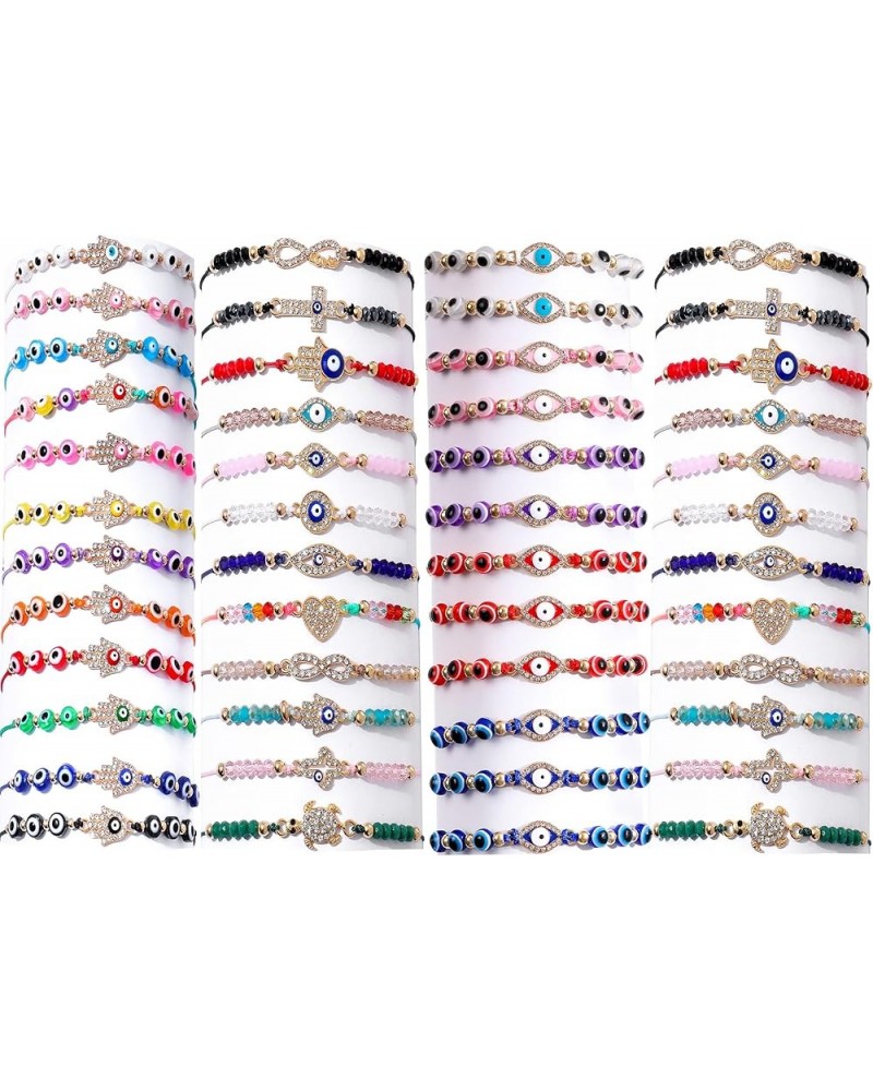 24/12 PCS Evil Eye Bracelets Pack For Women Girls Boys Mexican Braclets Set Protection Amulet Anklets Jewelry Gift 48Pcs Evil...