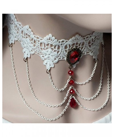 Vintage Lace Choker Necklaces Vintage Crystal Pendant Necklace for Women Retro Costume Cosplay Accessories GN-139 $6.14 Neckl...