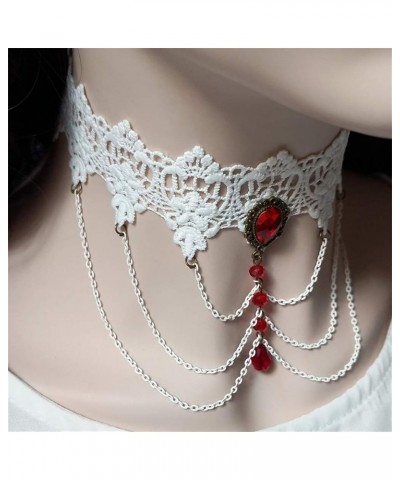 Vintage Lace Choker Necklaces Vintage Crystal Pendant Necklace for Women Retro Costume Cosplay Accessories GN-139 $6.14 Neckl...