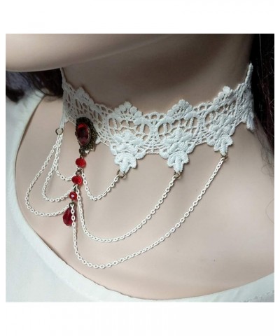 Vintage Lace Choker Necklaces Vintage Crystal Pendant Necklace for Women Retro Costume Cosplay Accessories GN-139 $6.14 Neckl...