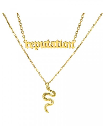 Reputation Snake Chain Necklace for Women Layered Snake Choker Necklace Vintage Necklace Outfit Music Lover Singer Song Inspi...