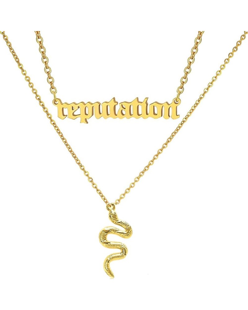 Reputation Snake Chain Necklace for Women Layered Snake Choker Necklace Vintage Necklace Outfit Music Lover Singer Song Inspi...