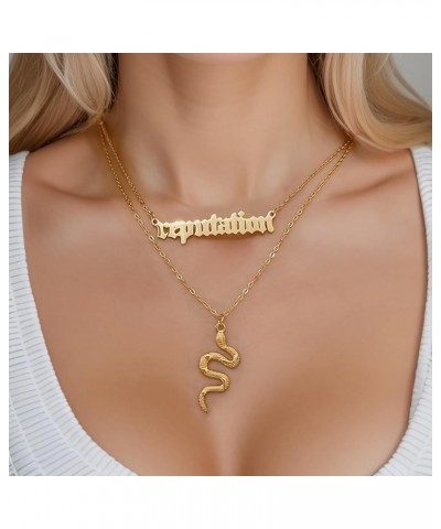 Reputation Snake Chain Necklace for Women Layered Snake Choker Necklace Vintage Necklace Outfit Music Lover Singer Song Inspi...