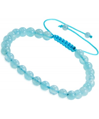 Natural 6mm Gemstone Bracelets Healing Power Crystal Macrame Adjustable 7-9 Inch 31 Aquamarine Jade $5.50 Bracelets