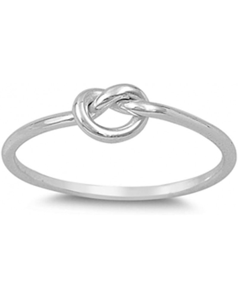 Choose Your Color Sterling Silver Knot Ring High Polish--Size 4 $8.39 Rings