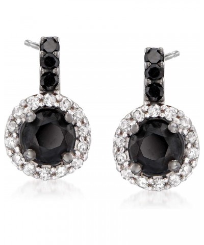 1.50 ct. t.w. Black and White Diamond Drop Earrings in Sterling Silver $128.70 Earrings