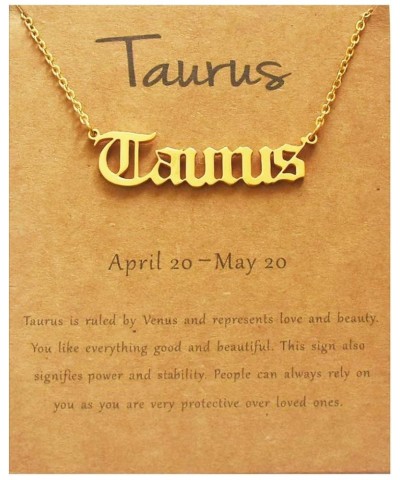 Zodiac Necklaces 18K Gold Plated Stainless Steel 12 Astrology Constellation Letter Necklaces for Women Girls Taurus $8.11 Nec...