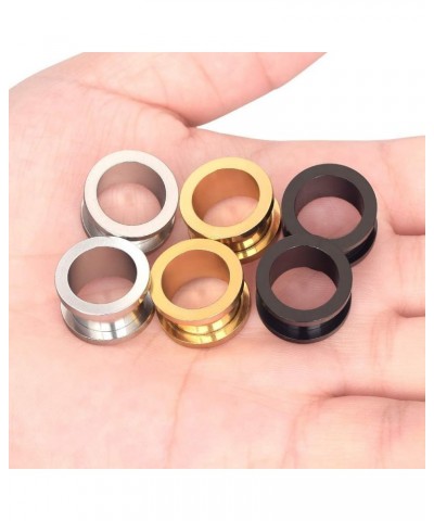 6Pcs Stainless Steel Ear Tunnels Gauges Double Flare Earrings Expander Stretchers Piercing Body Jewelry, 2MM-20MM 3 Colors: 2...