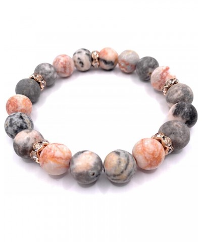 EVOLS Natural Stone Beaded Stretch Stacking Hand Woven Matte Agate European Bohemian Bracelet A Wonderful Gift Comes With Cus...