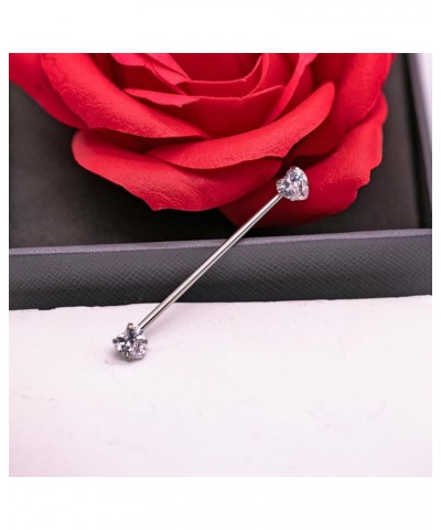 14G Surgical Steel Push In Industrial Barbell Cartilage Earring Heart CZ Industrial Barbell Cartilage Earring Body Piercing J...