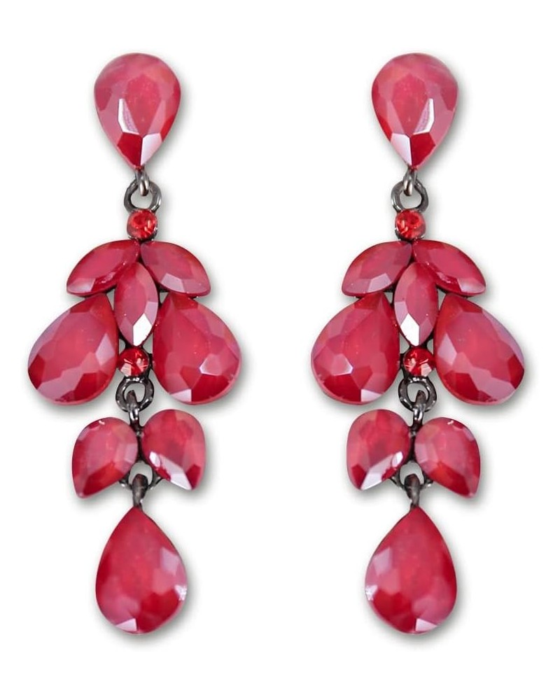 Clear/Gold Teardrop Austrian Crystal Bridal Dangle Earring F-red $9.34 Earrings