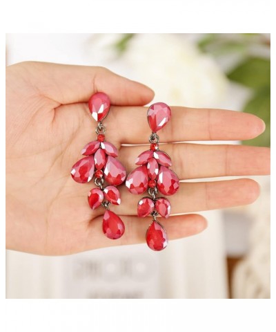 Clear/Gold Teardrop Austrian Crystal Bridal Dangle Earring F-red $9.34 Earrings