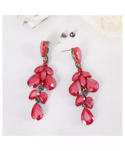 Clear/Gold Teardrop Austrian Crystal Bridal Dangle Earring F-red $9.34 Earrings