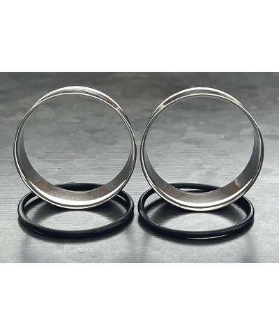 PAIR Steel Single Flare Tunnels with O-rings Ear Plugs Earlets Gauges Pierced Body Jewelry 1&1/8" (28mm) $13.99 Body Jewelry