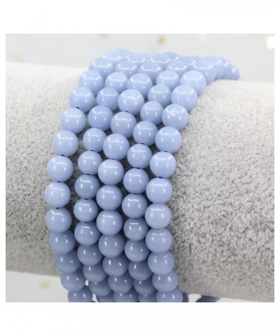 Natural Gemtone 6mm Round Beads Crystal Adjustable Braided Macrame Tassels Bracelets Unisex Blue Angelite $7.27 Bracelets