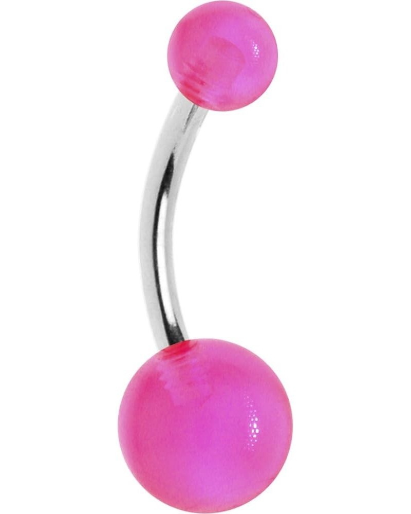 Stainless Steel Pinksicle Acrylic Ball Belly Button Ring $6.83 Body Jewelry