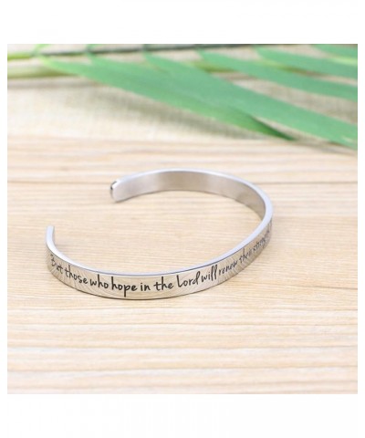 ????????? ????????? for ????? Inspirational Religious Gifts for Her Bible Verse Bapstism Jewelry Cuff Bangle But those who ho...