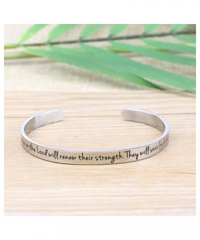 ????????? ????????? for ????? Inspirational Religious Gifts for Her Bible Verse Bapstism Jewelry Cuff Bangle But those who ho...