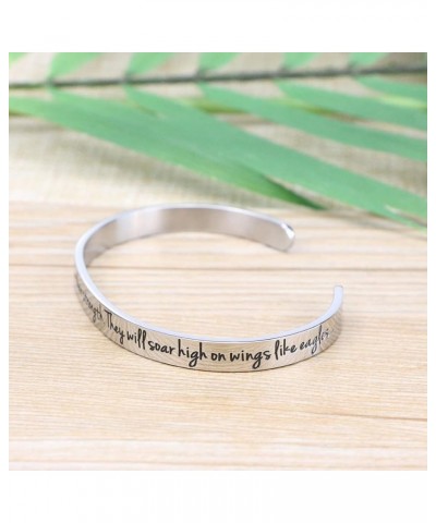 ????????? ????????? for ????? Inspirational Religious Gifts for Her Bible Verse Bapstism Jewelry Cuff Bangle But those who ho...