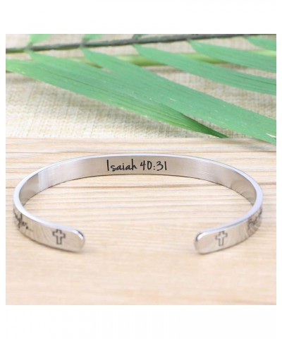 ????????? ????????? for ????? Inspirational Religious Gifts for Her Bible Verse Bapstism Jewelry Cuff Bangle But those who ho...