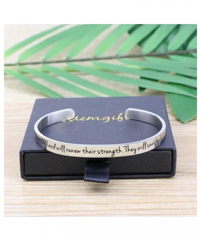 ????????? ????????? for ????? Inspirational Religious Gifts for Her Bible Verse Bapstism Jewelry Cuff Bangle But those who ho...