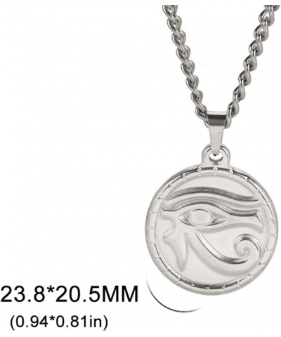 Stainless Steel Ancient Egyptian Eye of Horus Symbol of Protection Pendant Necklace Silver $6.37 Necklaces