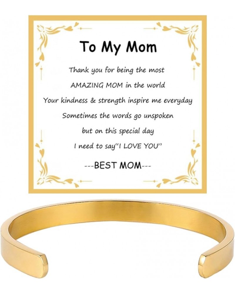 8mm Stainless Steel Bracelet for Women Inspirational Bithday Gifts for Her for Mom/Sister/Love B-gold Cuff to my mom $11.19 B...