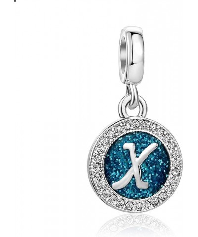 Sparkling Blue Letter Charm A to Z Alphabet Options Personalized Initial Name Jewelry Compatible With Pandora Charms Bracelet...