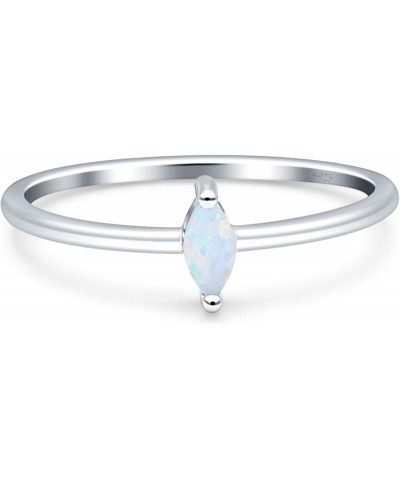 Art Deco Marquise Shape Classic Style Solitaire Engagement Ring Cubic Zirconia 925 Sterling Silver Lab Created White Opal $9....