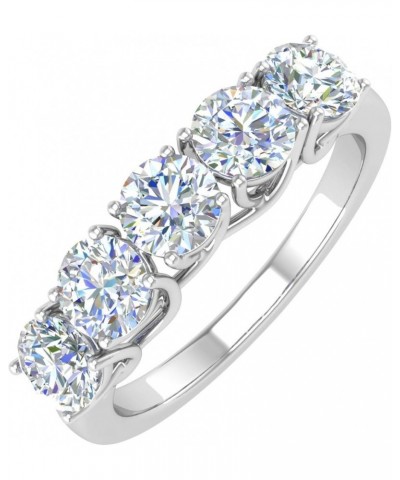 1 1/2 Carat 5-Stone Diamond Wedding Band Ring in 14K Gold White Gold $297.00 Bracelets