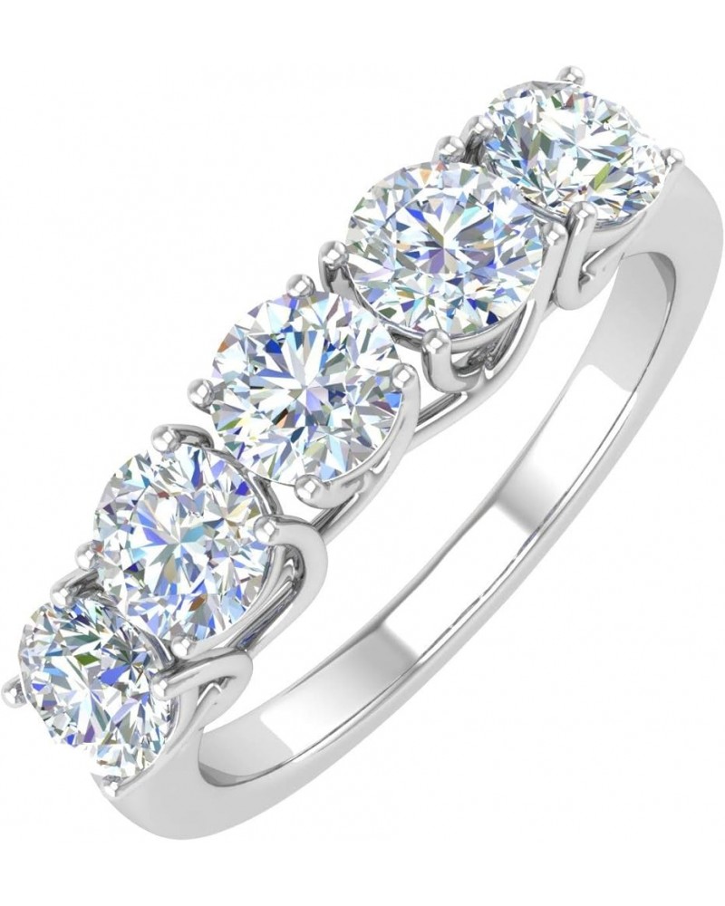 1 1/2 Carat 5-Stone Diamond Wedding Band Ring in 14K Gold White Gold $297.00 Bracelets