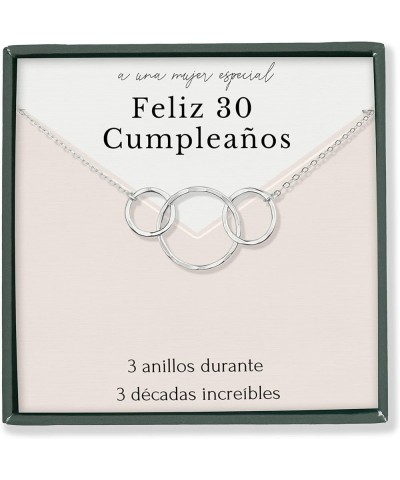 50th / 30th / 40th / 60th / 16th / 21st / Birthday Gift necklace for woman interlocking circles 5 rings for 5 decades gift bo...