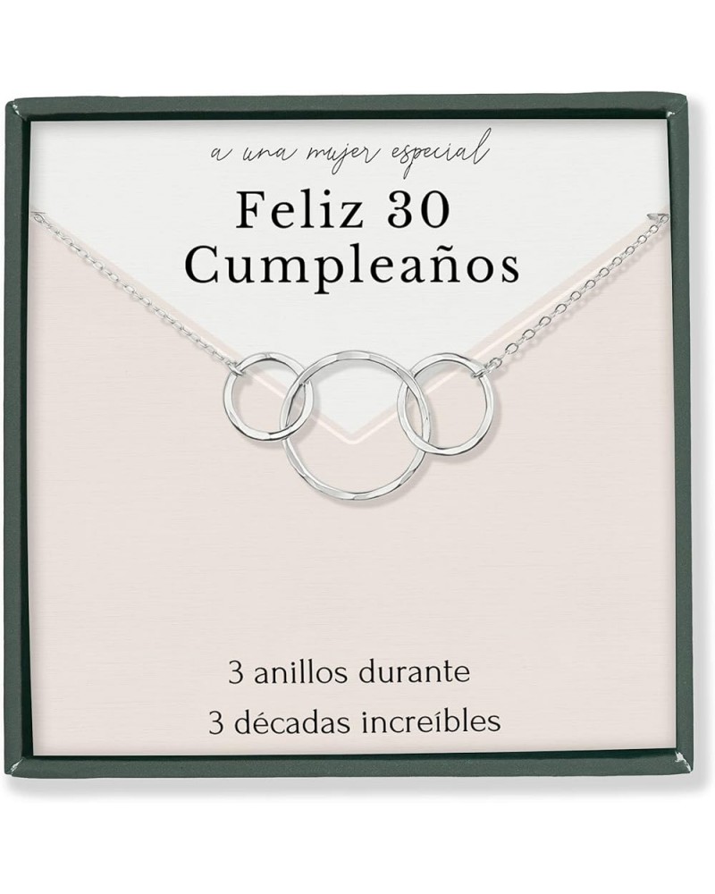 50th / 30th / 40th / 60th / 16th / 21st / Birthday Gift necklace for woman interlocking circles 5 rings for 5 decades gift bo...