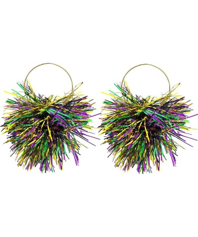 Mardi Gras Earrings for Women Purple and Gold Earrings Beaded Face Coverings, Clown Hats, Tassel Dangle Earrings Lightweight ...