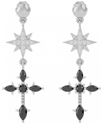 Original Dangle Earrings | 14K White Gold Plated Drop Earrings | Designed in NYC Twilight Cross $10.50 Earrings