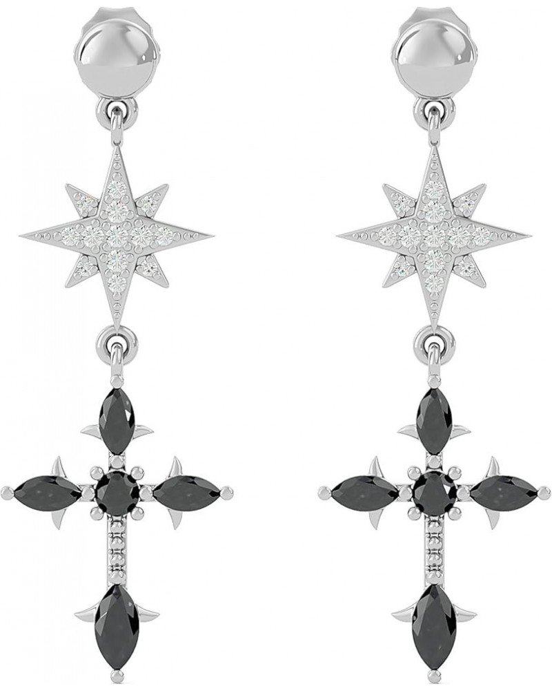 Original Dangle Earrings | 14K White Gold Plated Drop Earrings | Designed in NYC Twilight Cross $10.50 Earrings