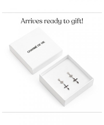 Original Dangle Earrings | 14K White Gold Plated Drop Earrings | Designed in NYC Twilight Cross $10.50 Earrings