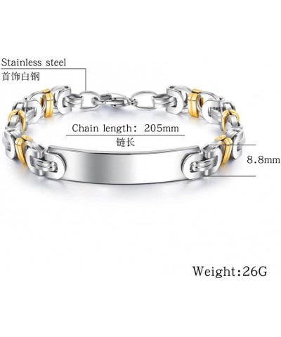 Personalized Custom Stainless Steel Medical Alert Allergy Awareness Byzantine Bracelet for Women Men Disease Identification I...